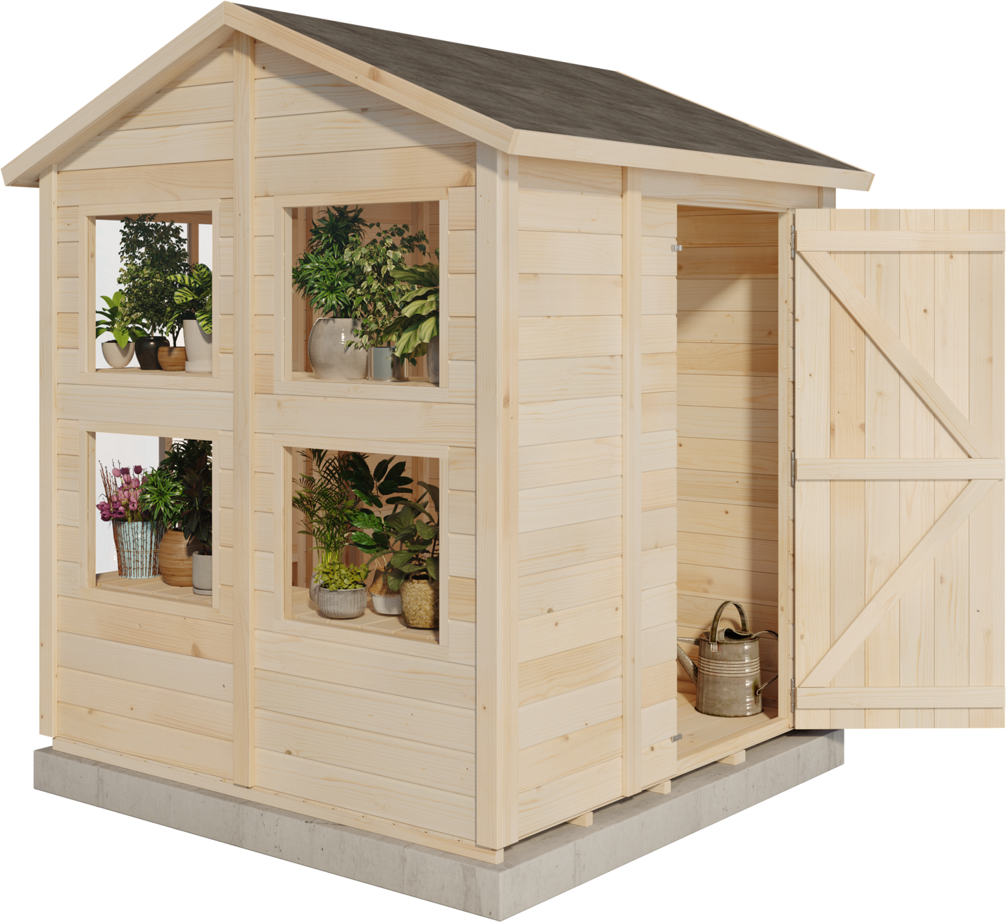 Storehaus Planteskur med saddeltag 186 x 186 cm