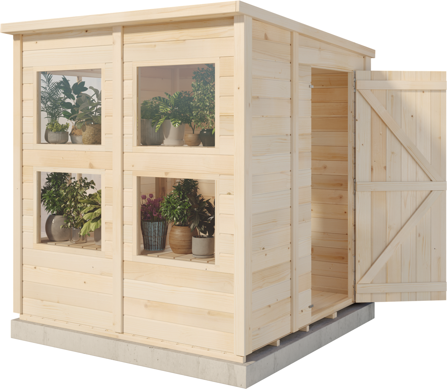 Storehaus Planteskur med pulttag 186 x 186 cm  