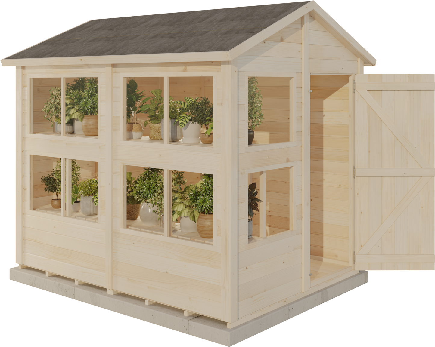 Storehaus Planteskur med saddeltag 246 x 186 cm