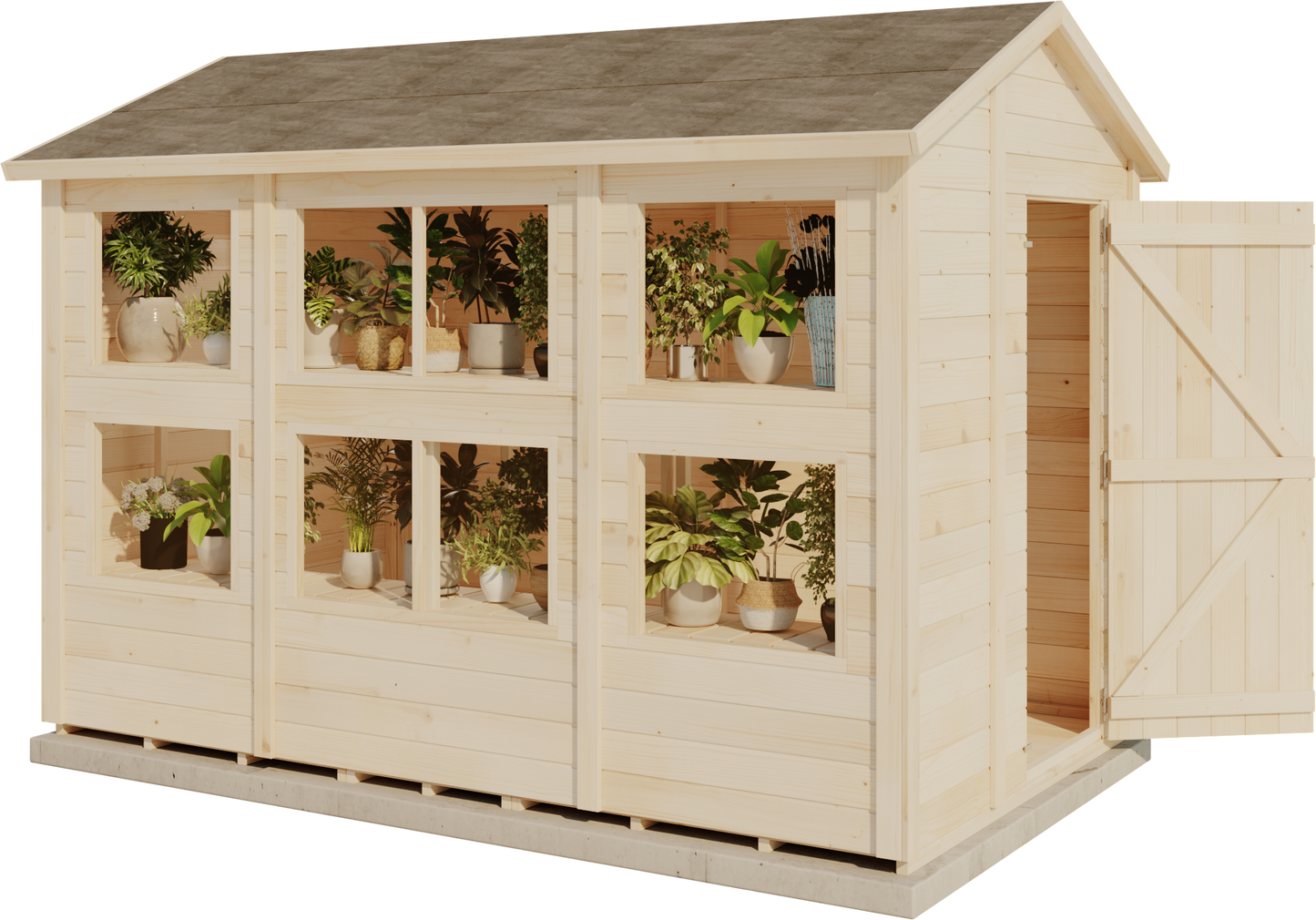 Storehaus Planteskur med saddeltag 306 x 186 cm