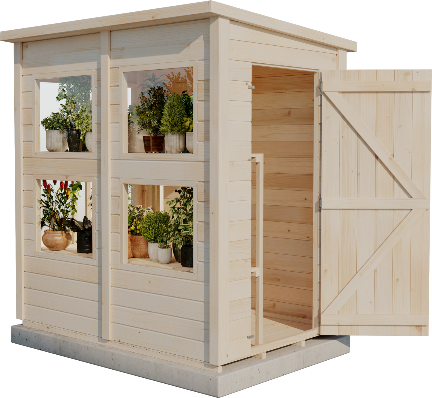 Storehaus Planteskur med pulttag 126 x 186 cm