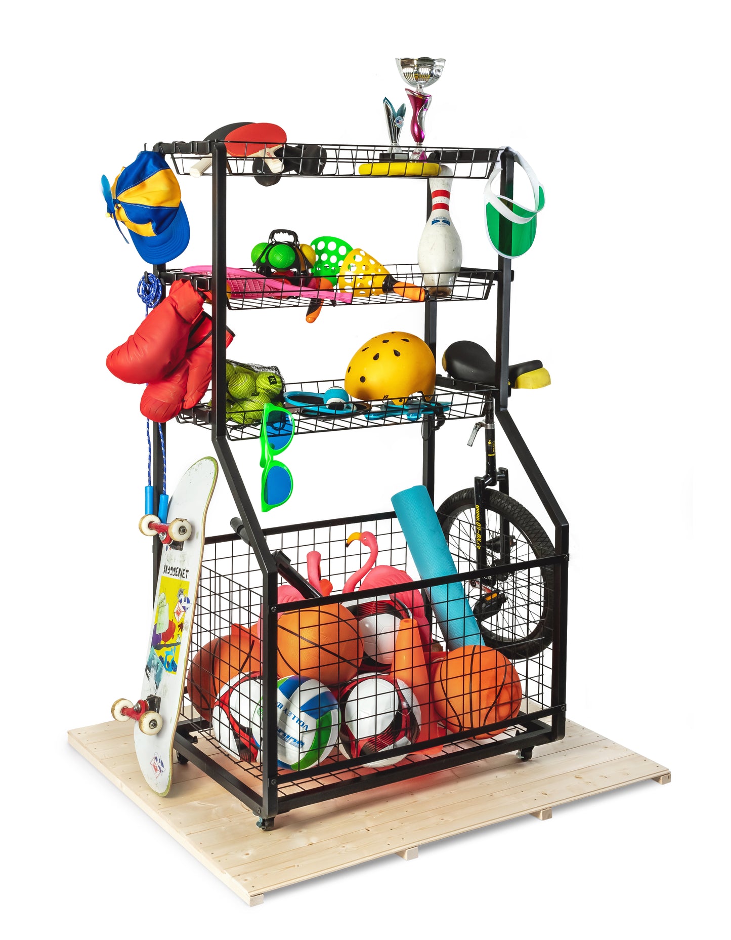 Opbevaringshylder for sportsudstyr